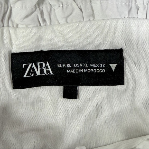 ZARA Gingham Corset Milk Maid Tank Top Rust White Ruched Tie Women’s Size XL - Picture 3 of 9